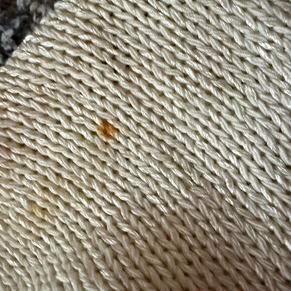 Nannell Vintage Turtleneck Knit Sweater Red Black Cream Leather Trim L - Picture 4 of 7